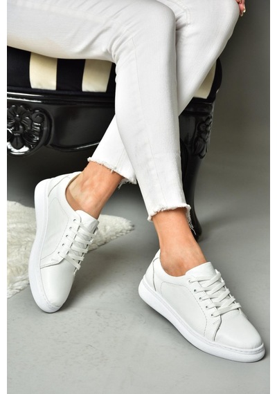 Fox Shoes P555460903 Beyaz Hakiki Deri Spor Ayakkabı Sneakers Beyaz