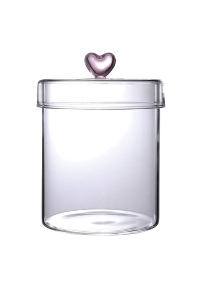 Hearts 750 Ml Borosilikat Cam Kavanoz 10x12 Cm Seffaf Şeffaf