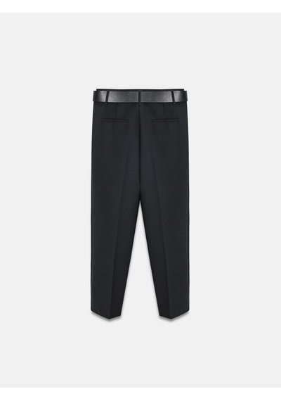 Dilvin 72229 Kemerli Dar Paça Pantolon-siyah Siyah