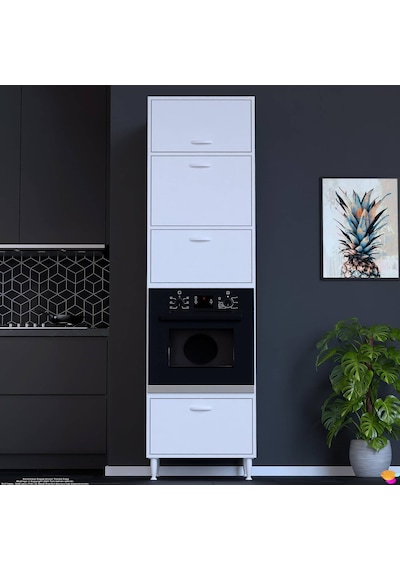 Eliusta Viramo Mikrodalga/ankastre Fırın Dolabı 4 Kapaklı Depolama Alanlı 60x217x56 Cm Modüler Dolap Beyaz Eliusta Viramo Mikrodalga/ankastre Fırın Dolabı 4 Kapaklı Depolama Alanlı 60x217x56 Cm Modüler Dolap Beyaz