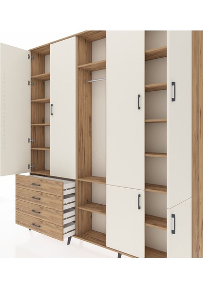 Arges Dolap 14 Raflı 4 Çekmeceli Tek Askılı 220x30x243 Çam-aytaşı/çam Aytası/atlas Çam Arges Dolap 14 Raflı 4 Çekmeceli Tek Askılı 220x30x243 Çam-aytaşı/çam Aytası/atlas Çam