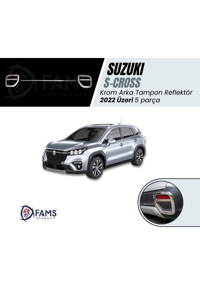 Suzuki S-cross 2022 Arka Tampon Reflektör Kromu 5 Prç. P.çelik