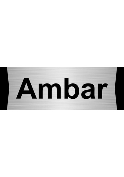 Ambar 7x20cm Gümüş Renk Metal Yönlendirme Levhası