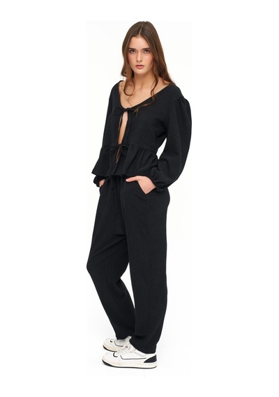 La Garita Kleo Pantolon Bluz Set Siyah Siyah