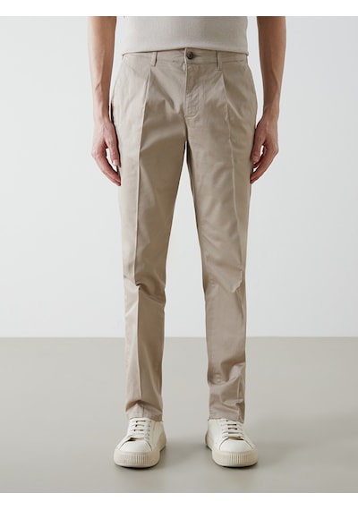 Lcwaıkıkı Classic Bej Standart Kalıp Erkek Pileli Chino Pantolon