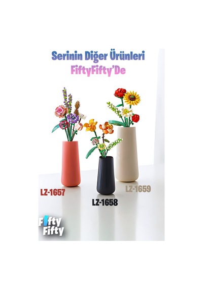 Loz Dekoratif Ve Koleksiyonluk Çiçek Buketi 633 Parça Çiçek Modeli Yapım Seti Fflz-4601