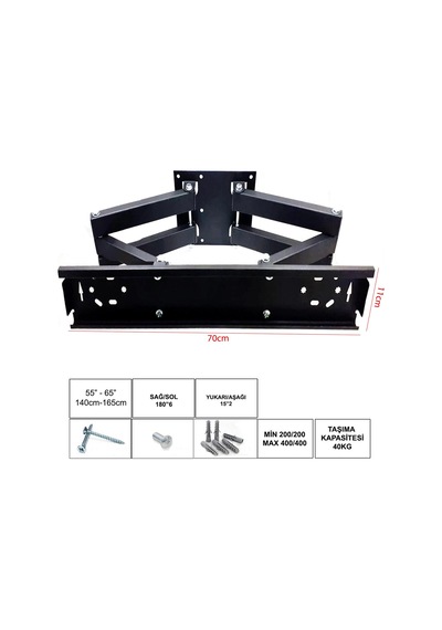 Lcd Askı Aparatı Hareketli 6 Kollu 55/65 140 165Cm Ufix 7011