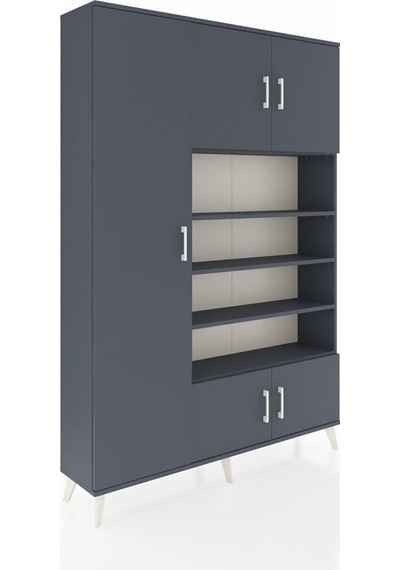Arges Dolap 10 Raflı 5 Kapaklı 132x30x195 Antrasit-antrasit/antrasit Antrasıt/antrasıt