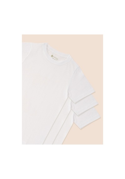 Natuline Erkek / Kız Çocuk T-shirt Organik Pamuk Penye 6'lı Paket Beyaz