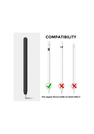 Apple Pencil Usb-c İçin Uyumlu Koruyucu Esnek Silikon Kılıf Kalem Değildir Siyah