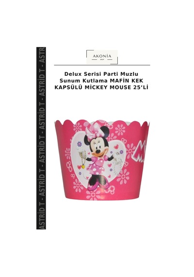 Delux Serisi Parti Muzlu Sunum Kutlama Mafin Kek Kapsülü Mickey Mouse 25 Li Diğer