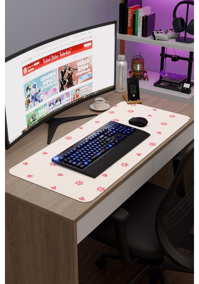 Pati Kaymaz Dikişli Kauçuk Oyuncu Mousepad V5 - 90x40 Xxl Gaming Mouse Pad Fare Altlığı