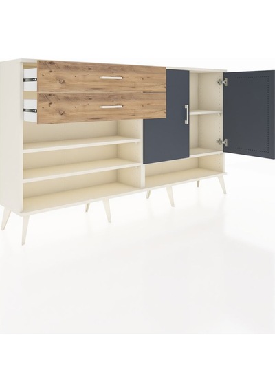 Arges Konsol 4 Raflı 2 Çekmeceli 2 Kapaklı 176x30x99 Aytaşı-antra Aytaşı-antrasit/çam Arges Konsol 4 Raflı 2 Çekmeceli 2 Kapaklı 176x30x99 Aytaşı-antra Aytaşı-antrasit/çam
