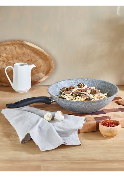 Falez Cost 28 Cm Granit Gri Wok Tava Gri