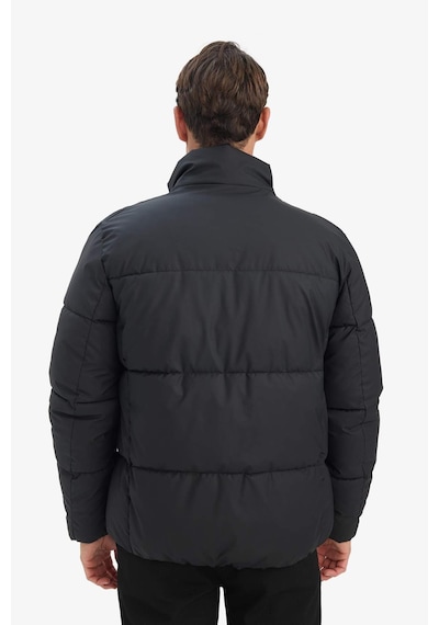Defacto Slim Fit Dik Yaka Astarlı Fermuarlı Su Geçirmez Siyah Erkek Mont C5631ax/bk27 Siyah