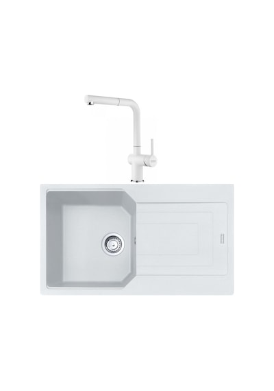 Franke Urban UBG 611-86 Bianco Granit Eviye - Active Plus Doccia 2.0 Batarya Seti
