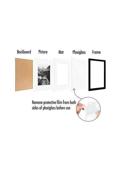 9x12 Resim Çerçevesi Seti 5 İnç Siyah - Mat İle 6x8 Resim Çerçevesi Veya 9x12 Çerçeve Olarak Kullanın - Resim Ç