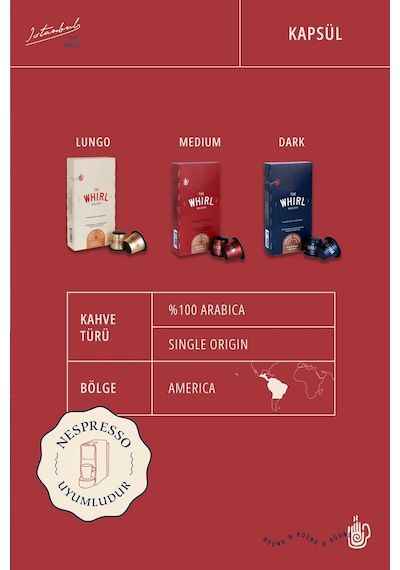The Whirl Lungo Medium Kapsül Kahve 3'lü 30 Kapsül