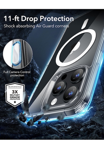 Esr Apple Uyumlu iPhone 16 Pro Max Halolock Magsafe Classic Hybrid Silikon Kılıf - Kamera Kontrol Buton Şeffaf