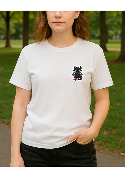 Baby Dinazor Tasarımlı Baskılı T-shirt Beyaz