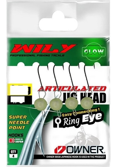 Wily Jig Head Mafsallı Owner İğneli Glow 2,5 Gr - Standart