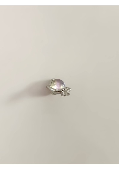 Eva Takı Store Gezegen Yıldız Model Kıkırdak Tragus Helix Piercing Gümüş Renk Küpe Gümüş