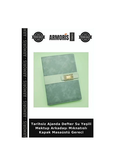 Tarihsiz Ajanda Defter Su Yeşili Mektup Arkadaşı Mıknatıslı Kapak Masaüstü Gereci Çok Renkli