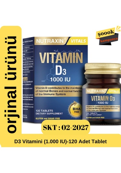 Nutraxin D3 Vitamini 1.000 Iu -120 Adet Tablet