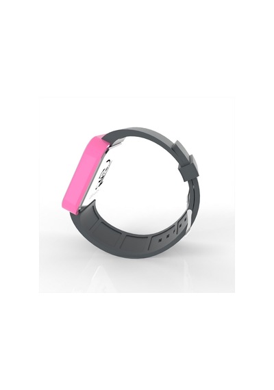 Cool Watch Saat - Pembe Led Kasa - Gri Kayış Unisex