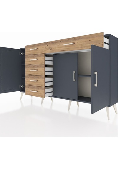 Arges Konsol 3 Raflı 6 Çekmeceli 3 Kapaklı 176x30x99 Antrasit-antrasit/çam Antrasıt/atlas Çam - Antrasıt Arges Konsol 3 Raflı 6 Çekmeceli 3 Kapaklı 176x30x99 Antrasit-antrasit/çam Antrasıt/atlas Çam - Antrasıt
