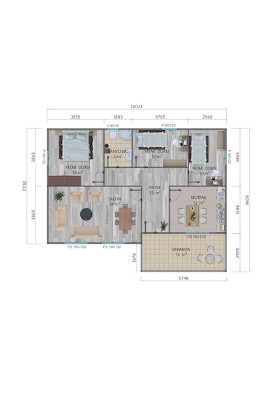 103 M2 Prefabrik Ev