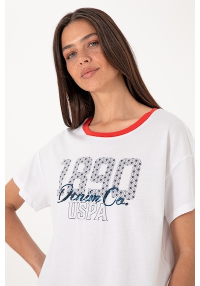 U.S. Polo Assn. Kadın Beyaz Bisiklet Yaka Tişört 50299732-VR013