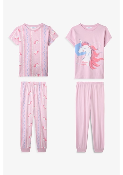 Penti Açık Pembe Kız Çocuk Sleepycorn Pamuklu 2'li Pijama Takımı