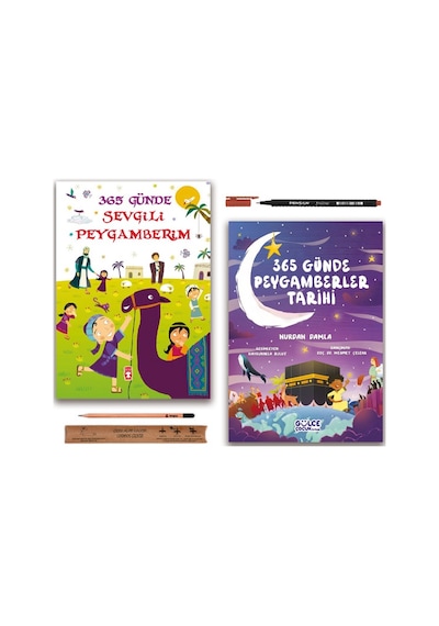 Timaş Çocuk 365 Günde Sevgili Peygamberim - Peygamberler Tarihi Set 2 Kitap (Fleksi Cilt)