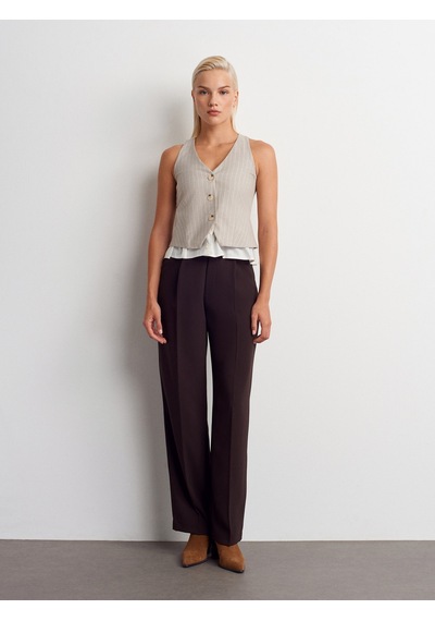 Dilvin 60593 Çizgili Kombine Yelek-taş Taş