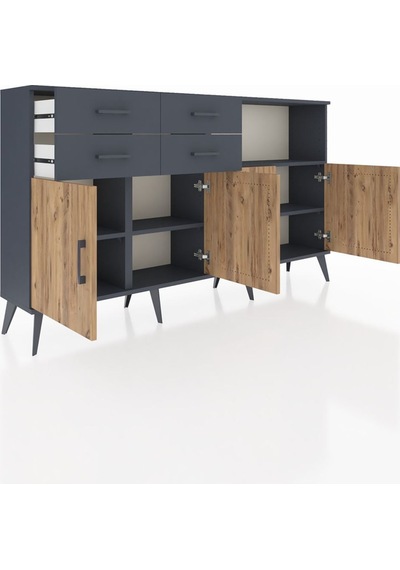 Arges Konsol 4 Raflı 4 Çekmeceli 4 Kapaklı 176x30x99 Antrasit-çam/antrasit Atlas Çam/antrasıt - Antrasıt Arges Konsol 4 Raflı 4 Çekmeceli 4 Kapaklı 176x30x99 Antrasit-çam/antrasit Atlas Çam/antrasıt - Antrasıt