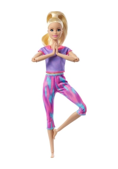 Barbie Sonsuz Hareket Bebeği Sarışın Desenli Taytlı Gxf04