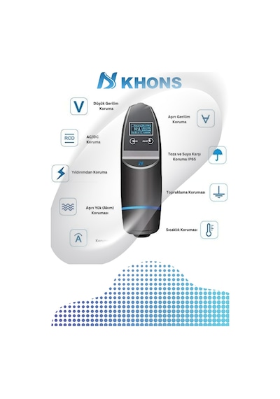 Khons Tek Faz 16A 3.6 KW Taşınabilir Elektrikli Araç Şarj İstasyonu