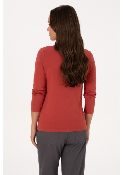 U.S. Polo Assn. Kadın Kiremit Basic Polo Yaka Sweatshırt 50307755-VR026