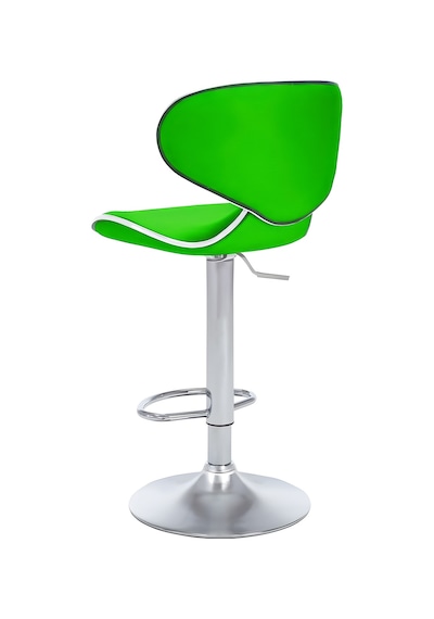 Bürocci Zen Bar Taburesi - Yeşil Modern Deri Metal Ataklı Yüksek Tezgah Sandalyesi - 9549s0513 Yeşil