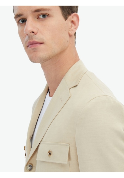 Kip Bej Düz Modern Fit Ceket Çok Renkli