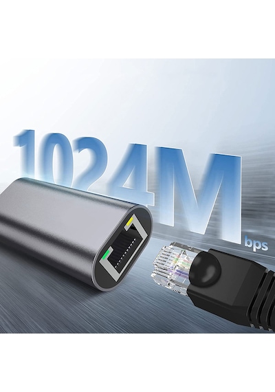 Ariatech Siyah Qg04 Type-c To Rj45 Ethernet Dönüştürücü Kablo 1024mbps 22cm