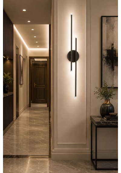 Sare Aplik Modern Tasarım Bronz Renk - Gün Işığı Ledli Banyo - Mutfak - Salon Led Duvar Aplik