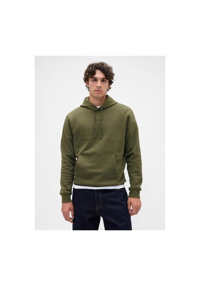 Gap V-frch Tonal Mını Logo Relaxed Po Hd Sweatshirt Haki