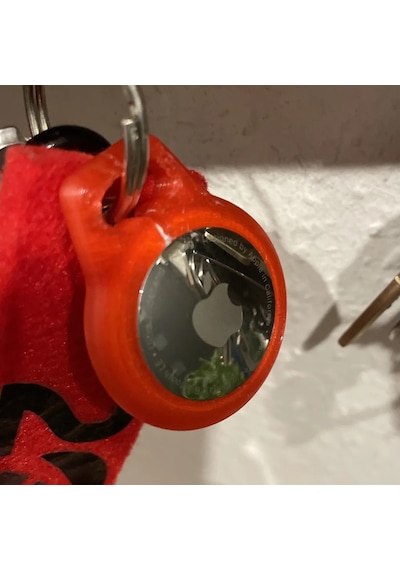 Apple Uyumlu AirTag İçin Özel Dizayn Edilmiş Kılıf Anahtarlık Keychain Kırmızı
