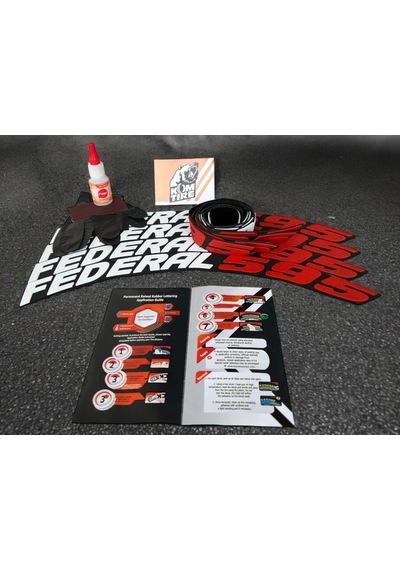 Federal 595 Motorsiklet Ve Otomobil Araç Lastik Yazısı 3.5 Cm 8 Adet Yapıştırıcı Arma Sticker
