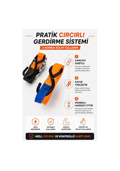 5 Metre Halkalı Gırgırlı Cırcırlı Mini Spanzet Gerdirme Halatı Tüv Gs Sertifikalı
