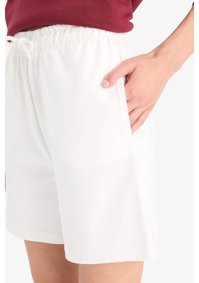 Defacto Beli Bağcıklı Basic Düz Bermuda Şort F7997ax25auer105 Ekru
