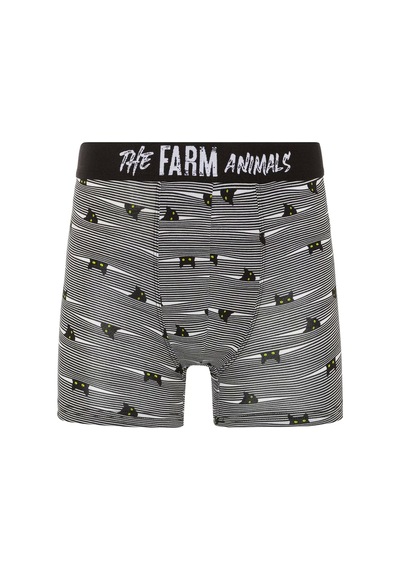 Farm Animals Yellow Eyed Hide N Cat Desenli Boxer gri