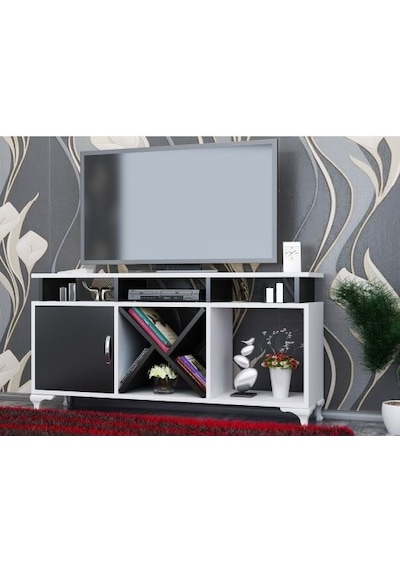 Tv Ünitesi Kamer Tasarım Beyaz Siyah